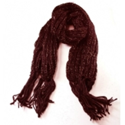 Knitted scarves with lurex thread weaved into them. SC81 (Plum)