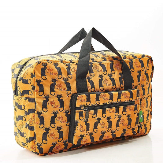 Eco Chic Recycled Cabin Approved 30 Litre Foldable Holdall (Le Chat Noir - Mustard)
