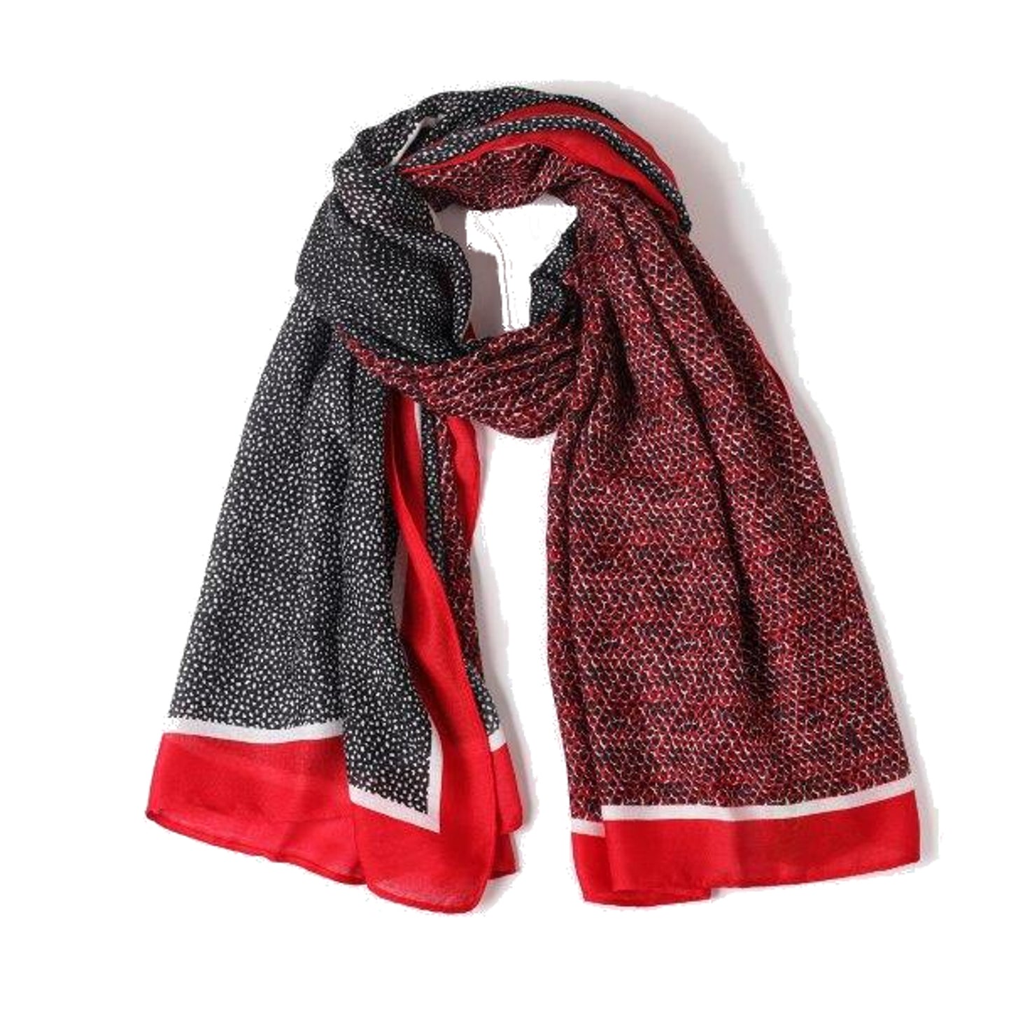 Emma Red/Simply Print Scarf Made From Recycled Bottles