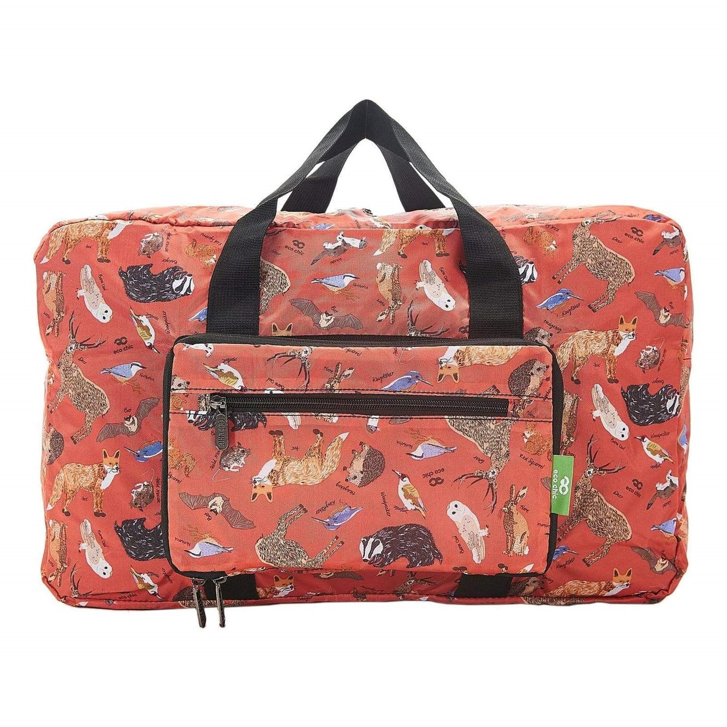Eco Chic Lightweight Foldable Holdall Woodland (Red)