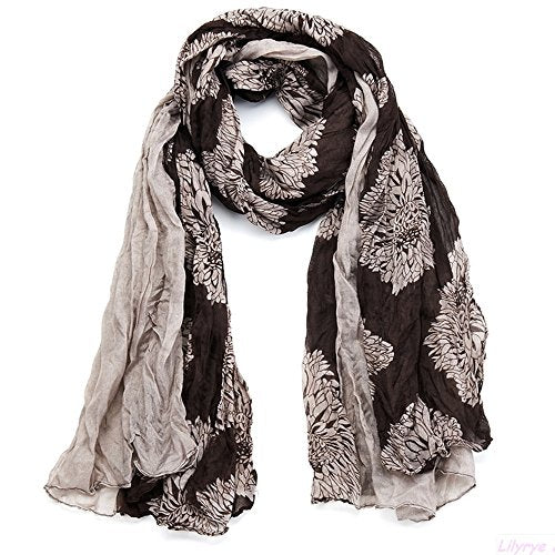 This large flower print scarf is just delightful.