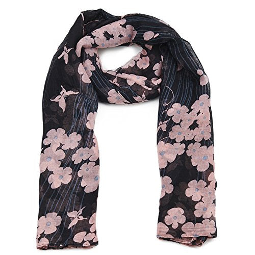 LADIES Stencil flowers and butterflies NECK SCARFWINTER GIFTS CHRISTMAS