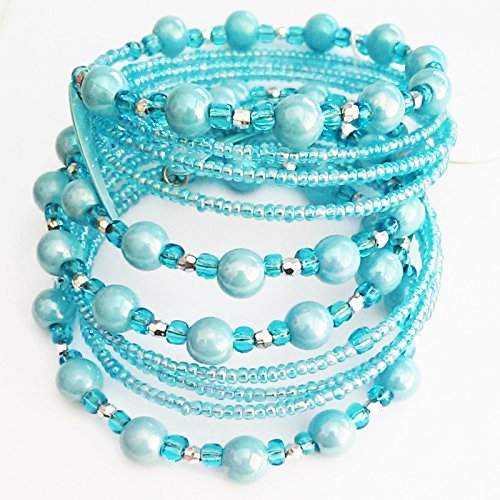 Multi strand Blue bead and balls bracelet