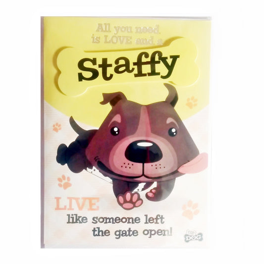 Wags & Whiskers Dog Greeting Card "Staffy Black" by Paper Island