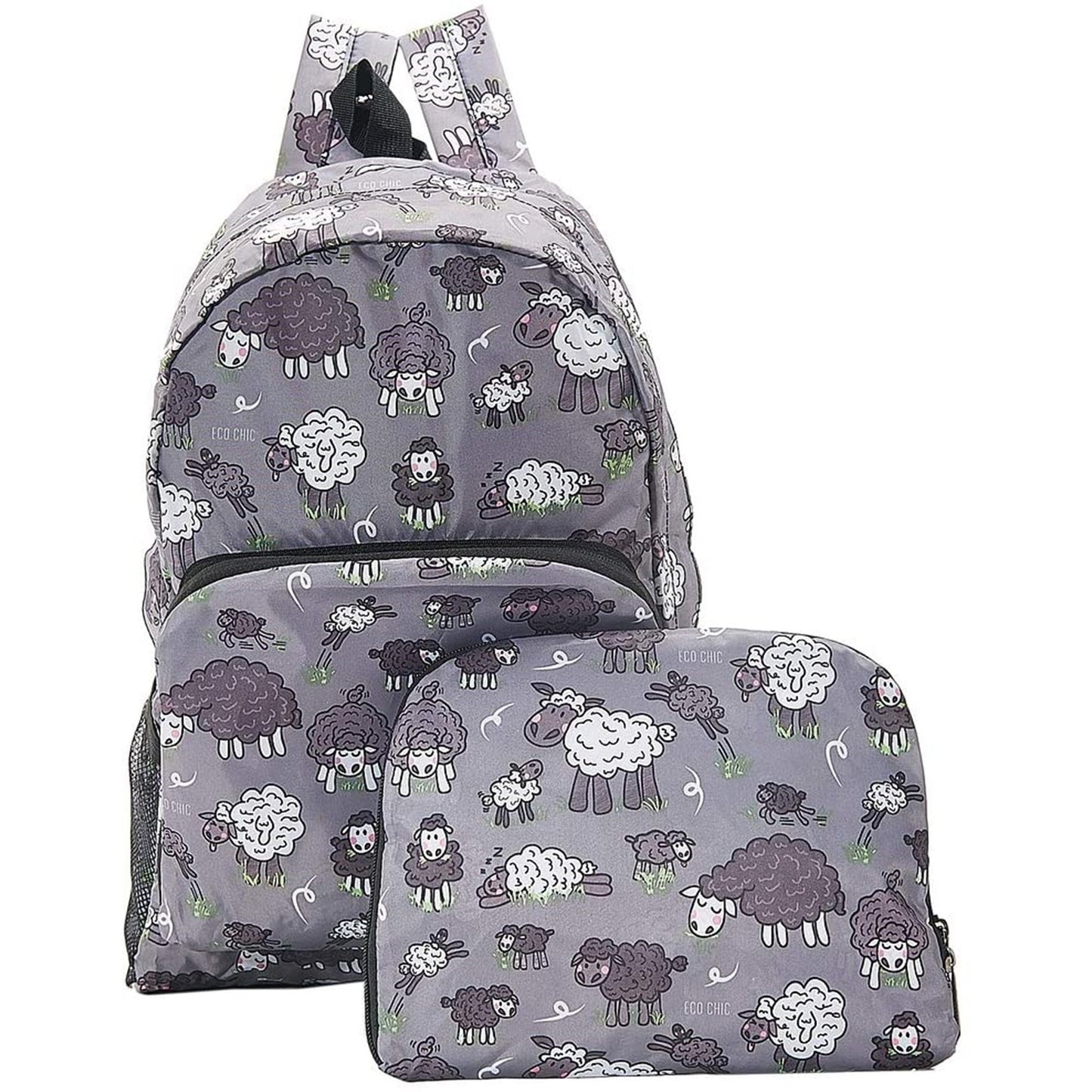 Eco Chic Lightweight Foldable Backpack (Sheep Grey)