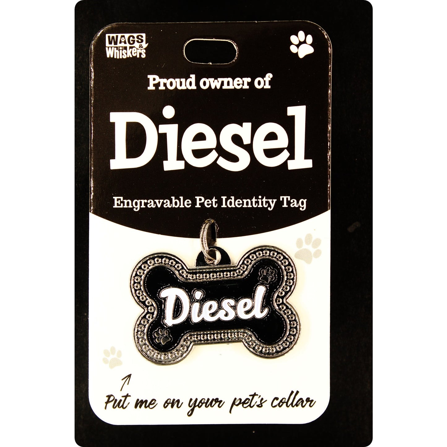 DESIRABLE GIFTS DIESEL PERSONALISED WAGS & WHISKERS DOG PET TAG NAMES CAN NOT BE CHANGED