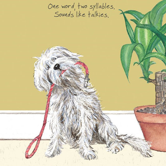 Mongrel Dog Greeting Card - Walkies