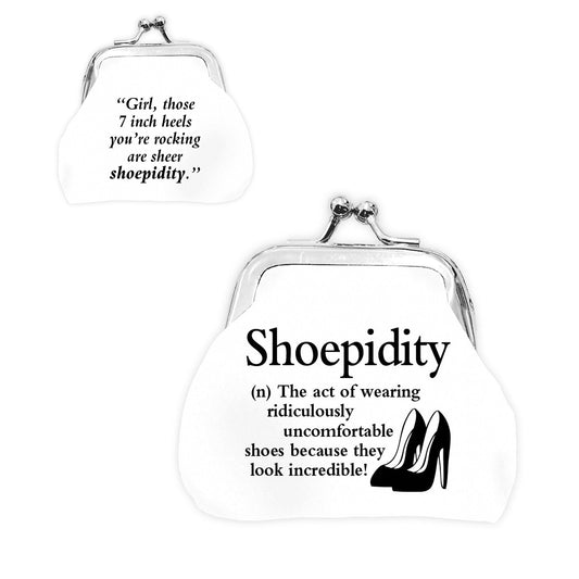 Urban Words Mini Clip Purse "Shoepidity" with urban Meaning