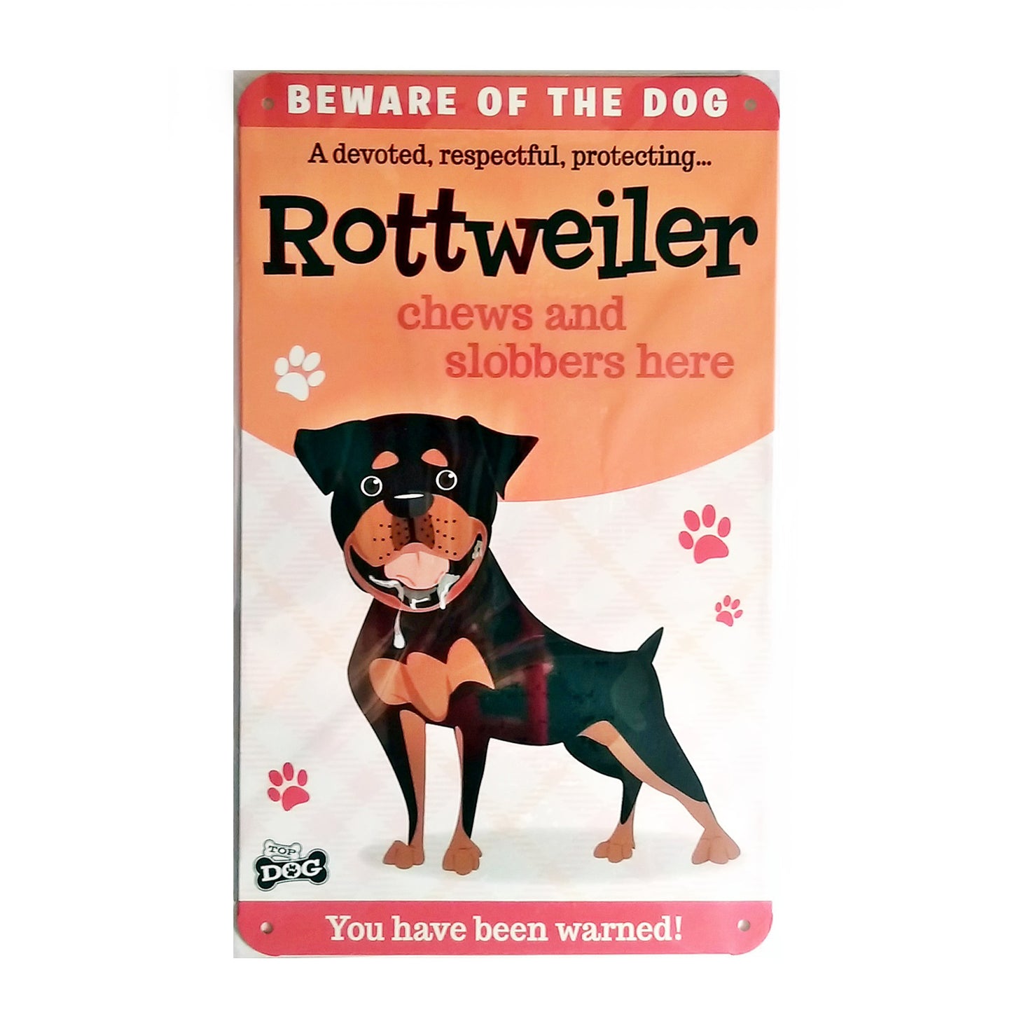 Wags & Whiskers  Dog Sign/Plaque "Rottweiler" - Tin Plaque