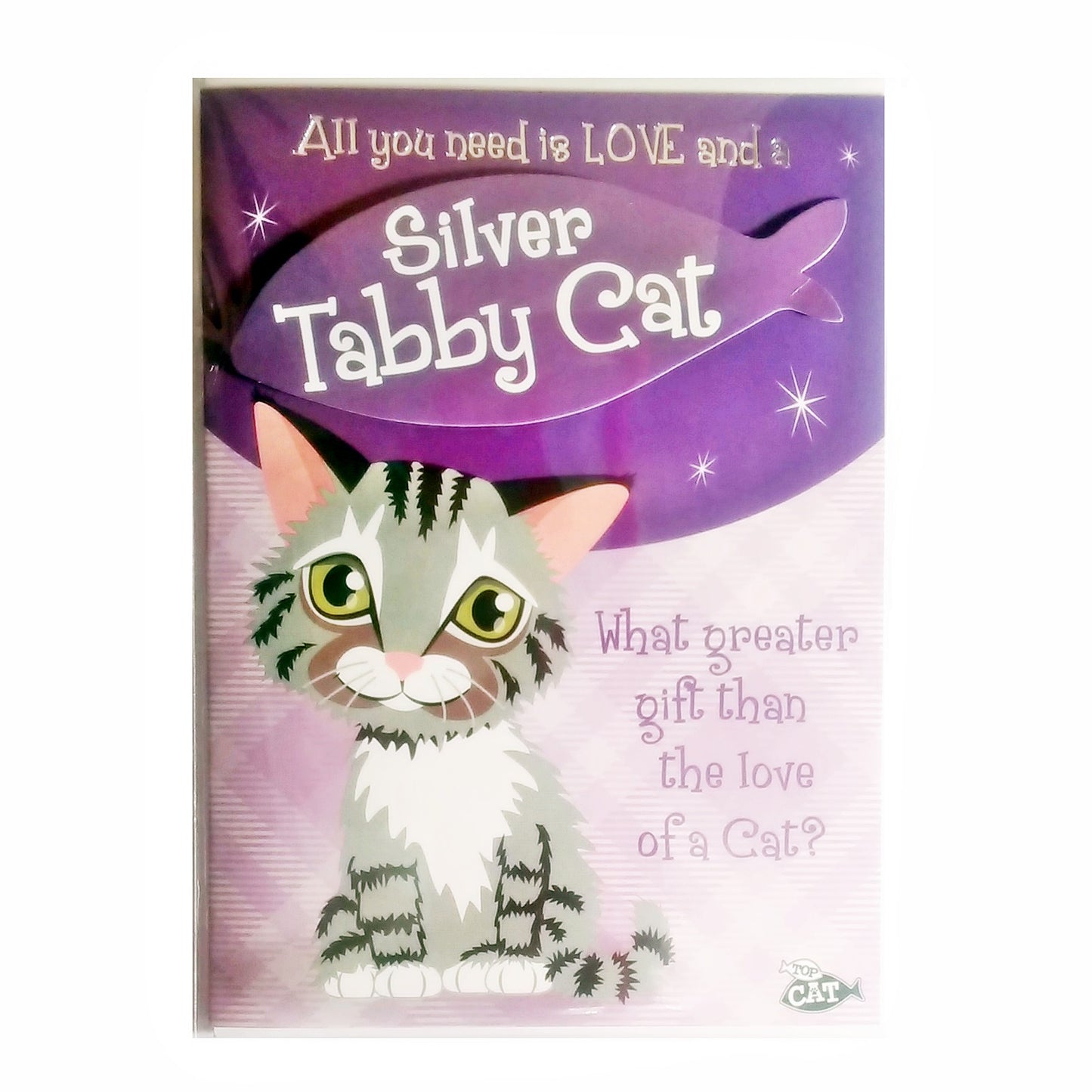 Wags & Whiskers Cat Greeting Card "Silver Tabby Wags & Whiskers Cat Nap Loving" by Paper Island