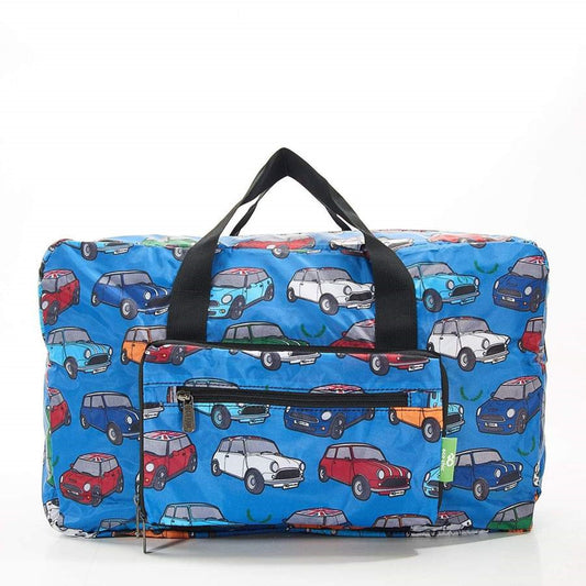 Eco Chic Recycled Cabin Approved 30 Litre Foldable Holdall (Mini Car - Blue)