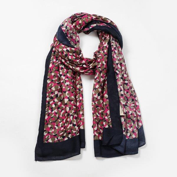 Pippa Fuschia/Modern Spotty Print Scarf Made From Recycled Bottles