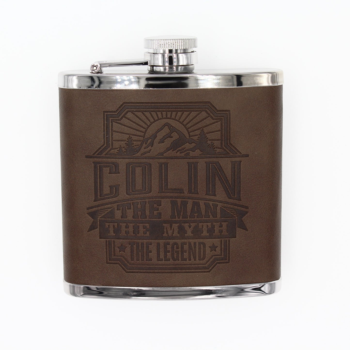 Top Bloke Mens Gift Hip Flask for Him -  Treat for "Colin"