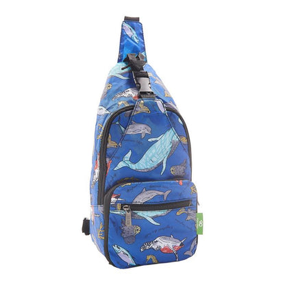 Lightweight Foldable Cross-Body Bag Sea Creatures  by Eco Chic