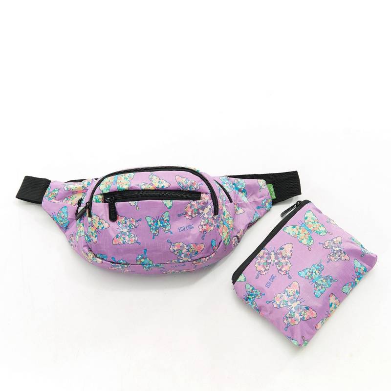 Lilac Butterfly Foldable Bum Bag by Eco Chic