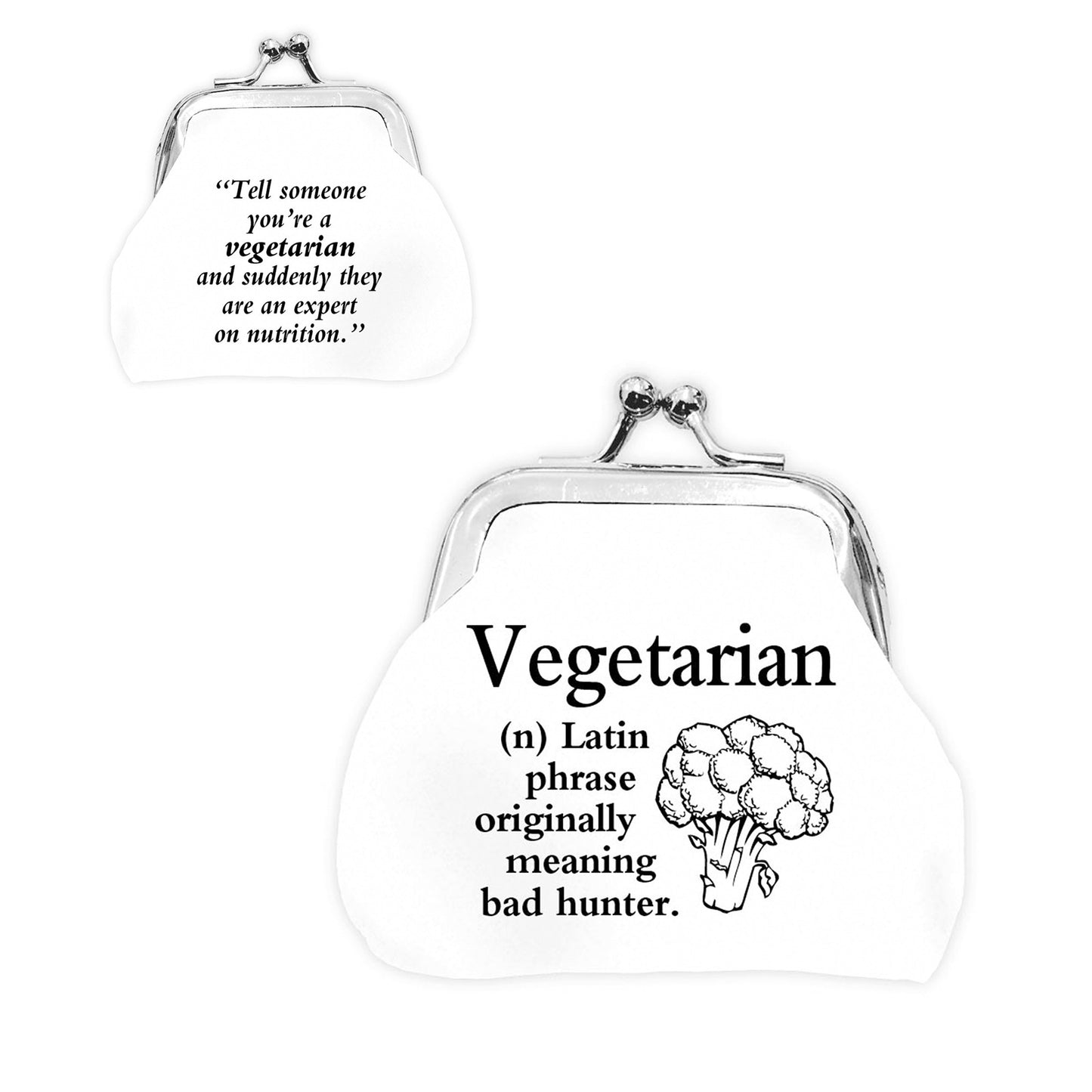 Urban Words Mini Clip Purse "Vegetarian" with urban Meaning