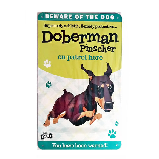 Wags & Whiskers  Dog Sign/Plaque "Doberman Pinscher" - Tin Plaque