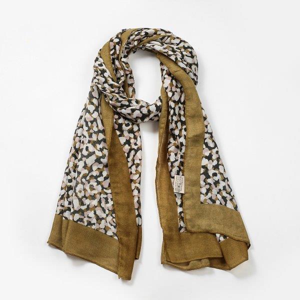 Pippa Olive/Modern Spotty Print Scarf Made From Recycled Bottles