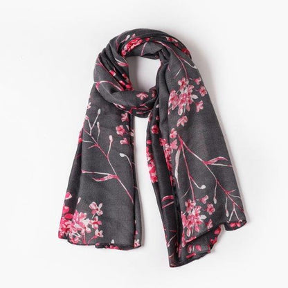 Stella Grey/Star Flower Print Scarf Made From Recycled Bottles