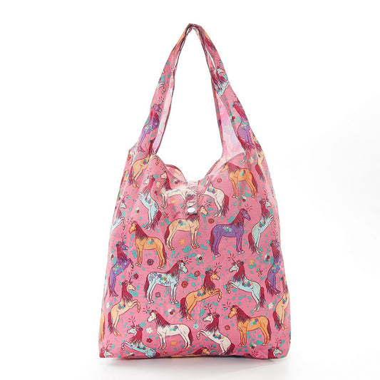 Shopper Bag by Eco Chic - Unicorn Print - Pink