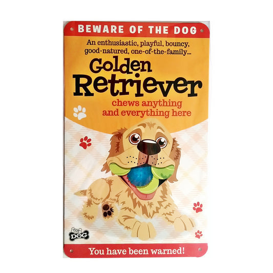 Wags & Whiskers  Dog Sign/Plaque "Golden Retriever" - Tin Plaque