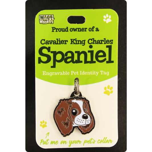 DESIRABLE GIFTS CAVARLIER KING CHARLES SPANIEL WAGS & WHISKERS DOG PET TAG I CAN NOT ENGRAVE THIS ITEM