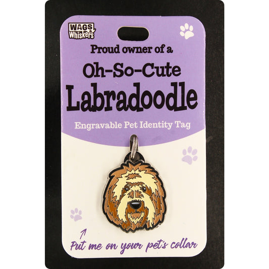 DESIRABLE GIFTS LABRADOODLE WAGS & WHISKERS DOG PET TAG I CAN NOT ENGRAVE THIS ITEM
