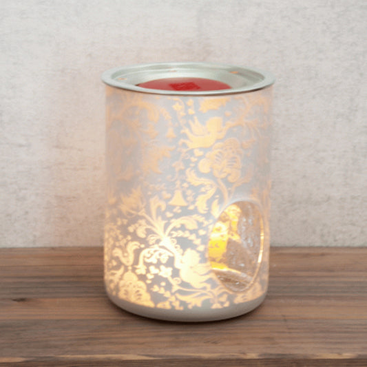 Heart & Home Glass Wax Melt Warmer Silver Glass