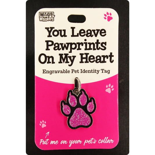 Wags & Whiskers Pet Cat Identity Tag - Pawprints Cat 00204090092