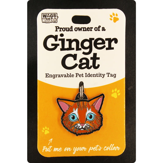 Wags & Whiskers Pet Cat Identity Tag - Ginger Cat 00204090088