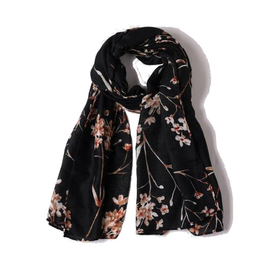 Stella Black/Star Flower Print Scarf Made From Recycled Bottles