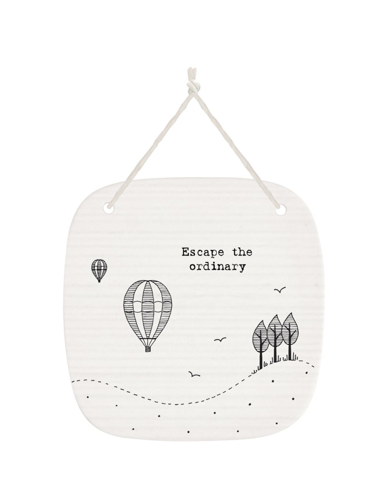 East of India Square porcelain picture saying:- Escape the ordinary Size :- 9.5 x 9.5 cm