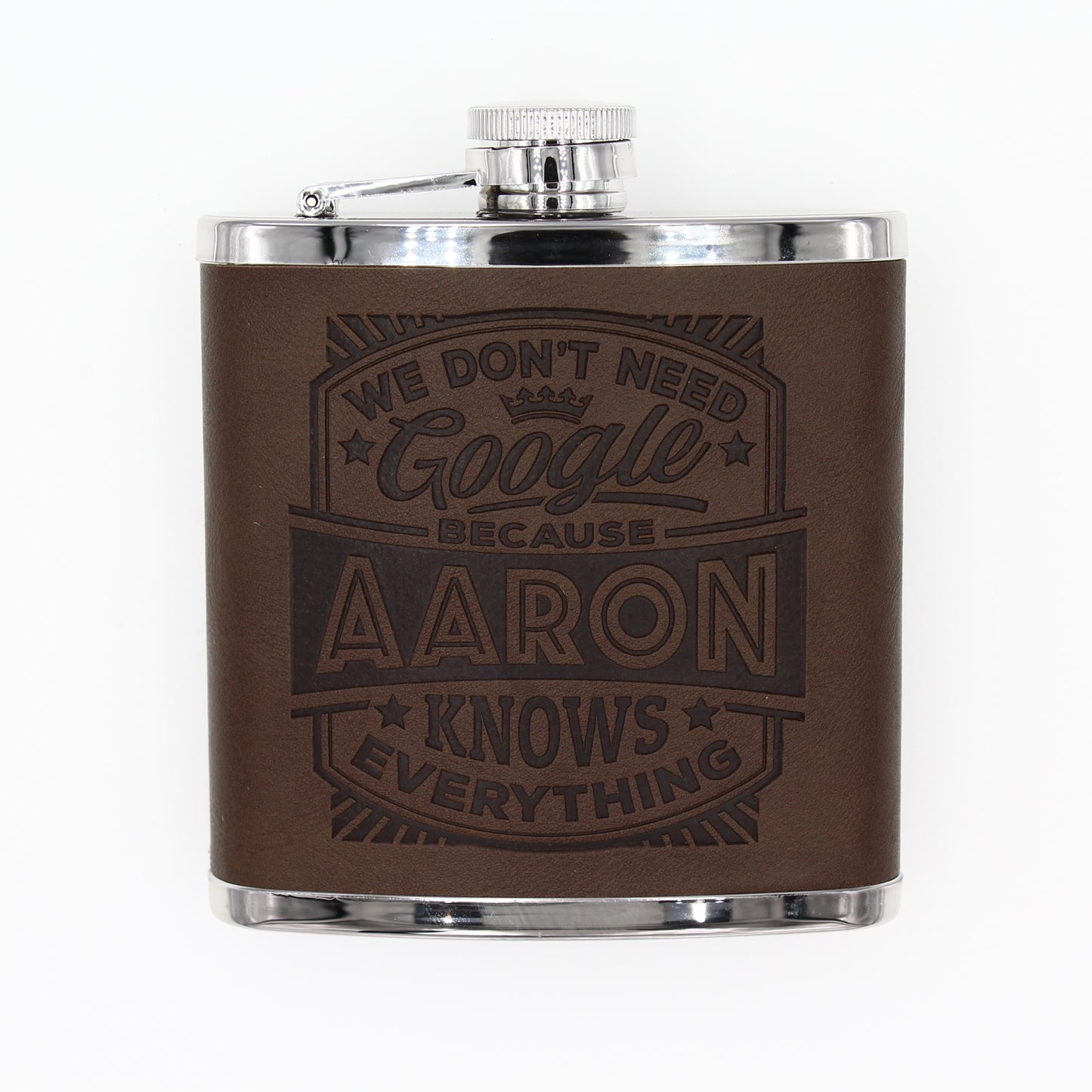 Top Bloke Mens Gift Hip Flask for Him -  Treat for "Aaron"