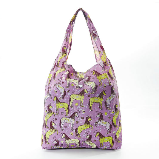 Shopper Bag by Eco Chic - Unicorn Print - Purple