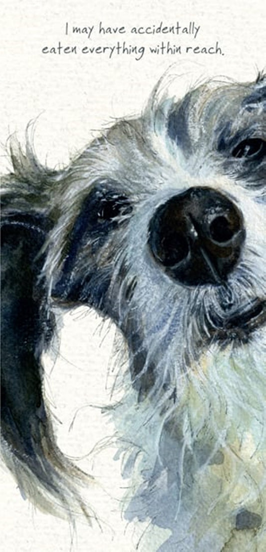 Lurcher Greeting Card I may have accidentally eaten everything within reach