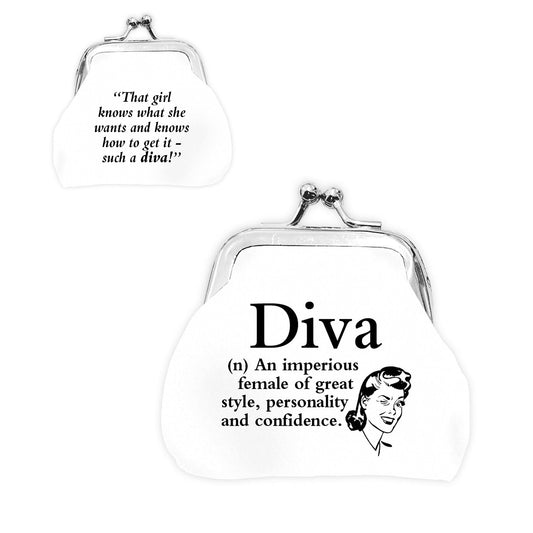 Urban Words Mini Clip Purse "Diva" with urban Meaning