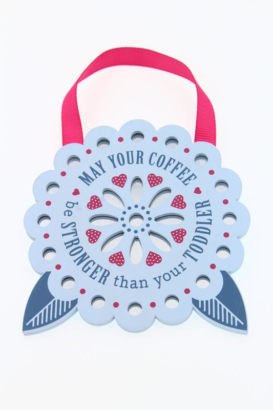 H & H Reflective Words Coffee Hanging Plaque 00200040025
