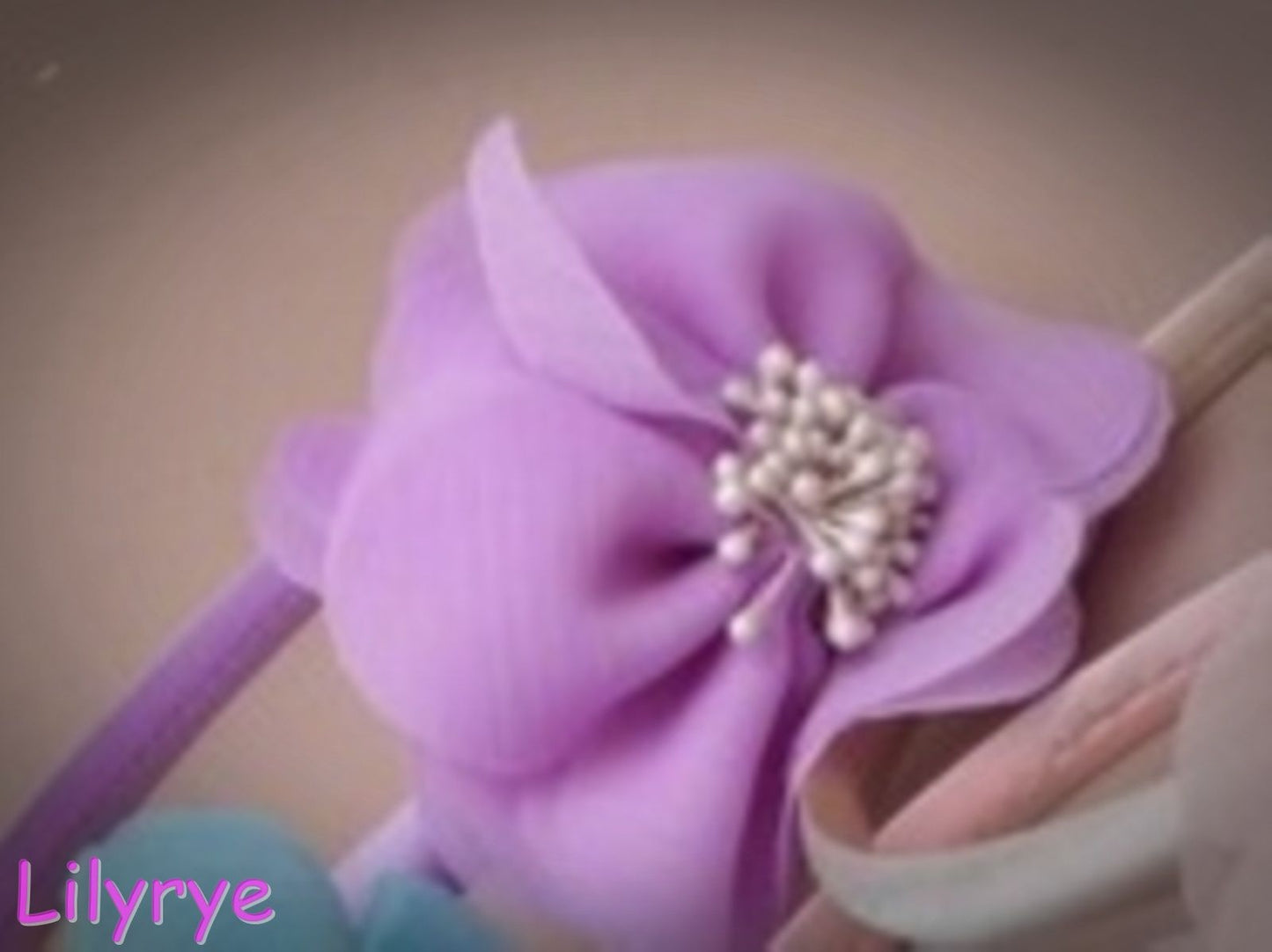Chiffon fabric floppy flower on a narrow satin aliceband. headband